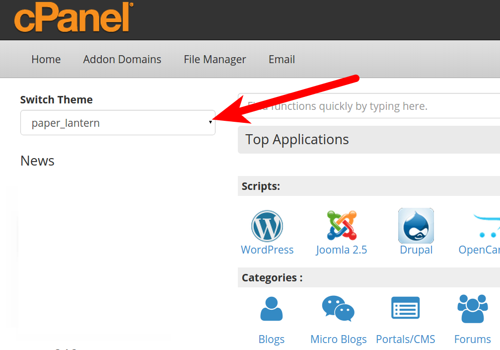 switching-theme-cpanel